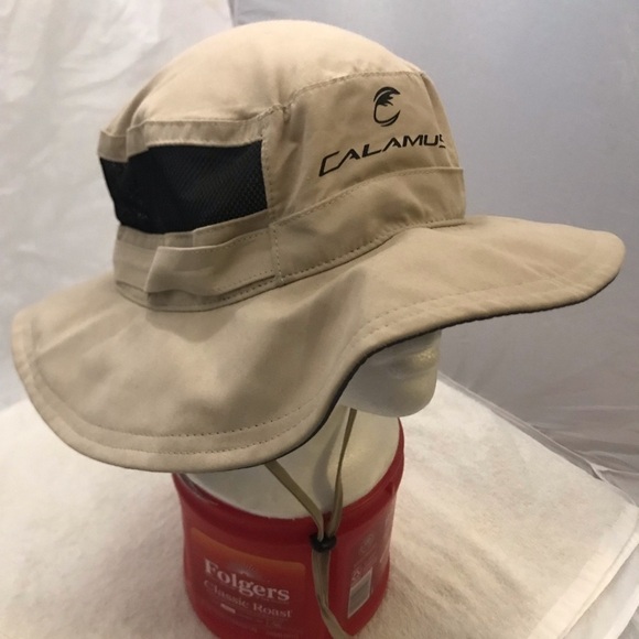 Calamus Fitted M/L Tan Mesh Sun Blocker Safari Sport Hat - Picture 1 of 12